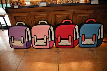 Женский рюкзак в стиле 3D Jump с 2D рисунком из мультфильма, сумка-мессенджер с комиксами, модные милые студенческие сумки, рюкзак унисекс