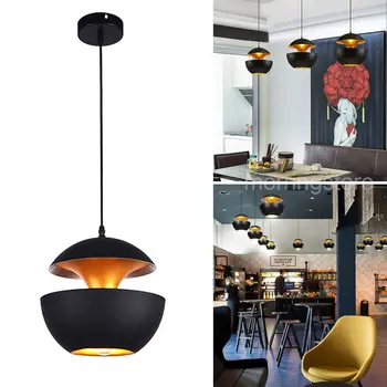 Подвесной светильник для кухни 1ШТ, Черная лампа, Светодиодная люстра, бар, Домашние Потолочные светильники