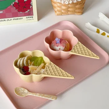Чаша для цветочного десерта, Креативные чаши в форме мороженого, Кухонная посуда, Многофункциональные Стильные Милые 170 мл Керамические десертные чашки